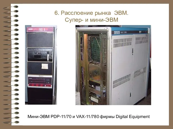 Мини-ЭВМ PDP-11/70 и VAX-11/780 фирмы Digital Equipment 6. Расслоение рынка ЭВМ. Супер- и мини-ЭВМ