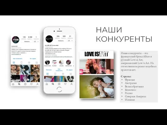 НАШИ КОНКУРЕНТЫ Наши конкуренты – это французский бренд Allure и русский Love