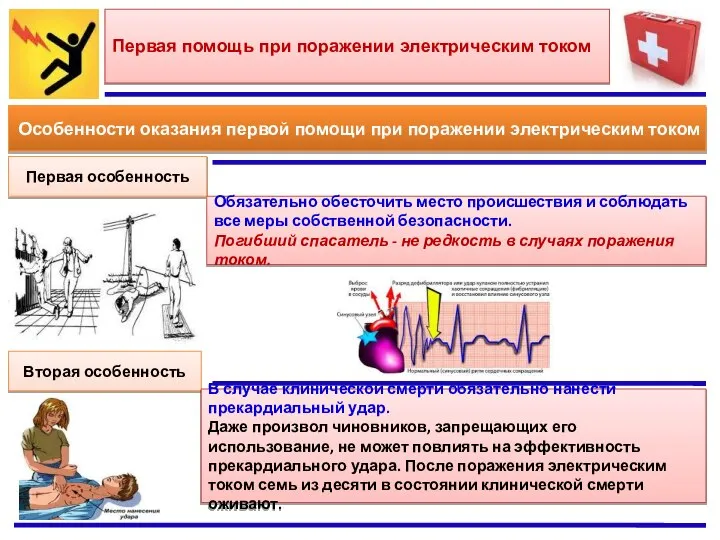 Первая помощь при поражении электрическим током Особенности оказания первой помощи при поражении