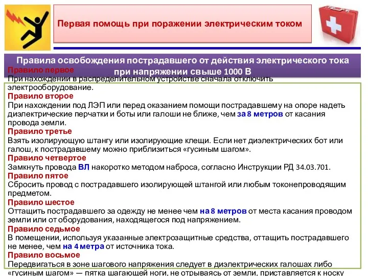 Первая помощь при поражении электрическим током Правила освобождения пострадавшего от действия электрического