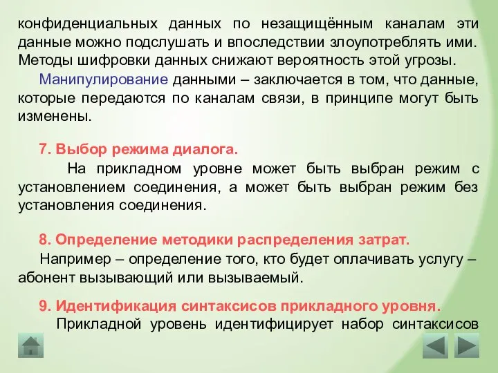 конфиденциальных данных по незащищённым каналам эти данные можно подслушать и впоследствии злоупотреблять