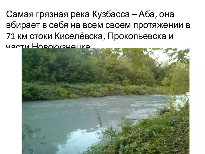 Самая грязная река Кузбасса – Аба, она вбирает в себя на всем
