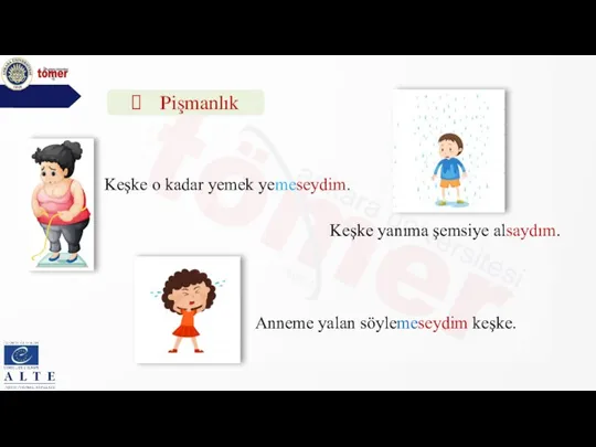 Keşke o kadar yemek yemeseydim. Anneme yalan söylemeseydim keşke. Pişmanlık Keşke yanıma şemsiye alsaydım.