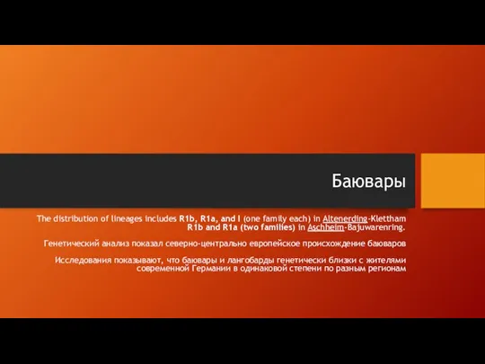 Баювары The distribution of lineages includes R1b, R1a, and I (one family