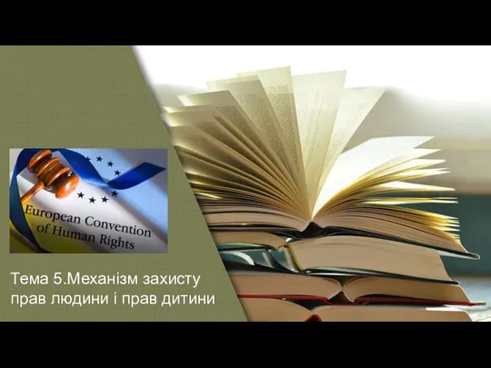 Тема 5.Механізм захисту прав людини і прав дитини
