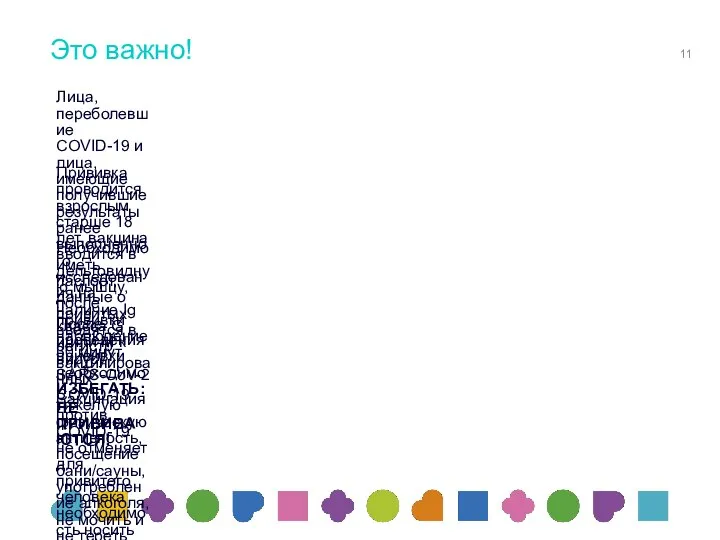 Это важно! Лица, переболевшие COVID-19 и лица, имеющие получившие результаты ранее выполненного