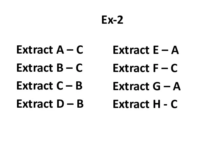 Ex-2 Extract E – A Extract F – C Extract G –