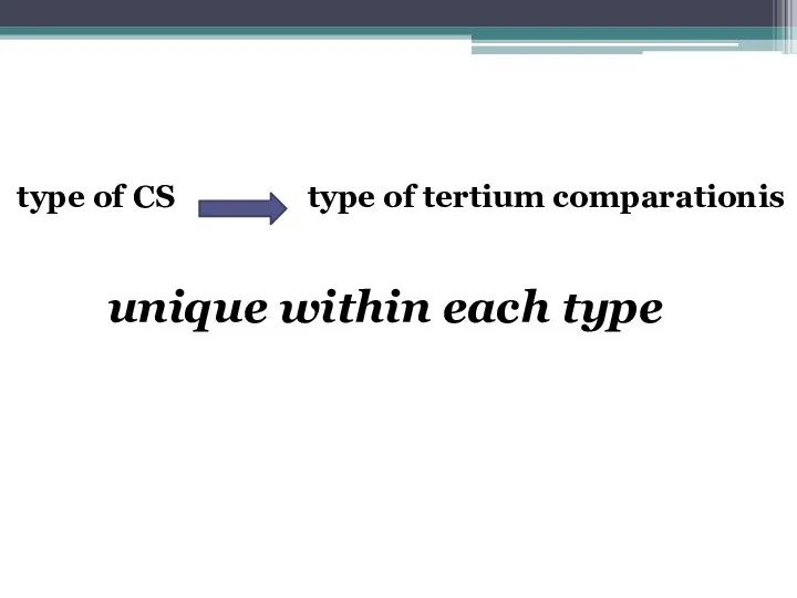 type of CS type of tertium comparationis unique within each type