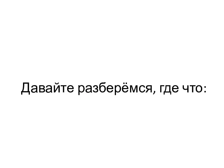 Давайте разберёмся, где что: