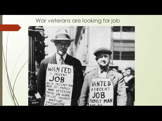 War veterans are looking for job