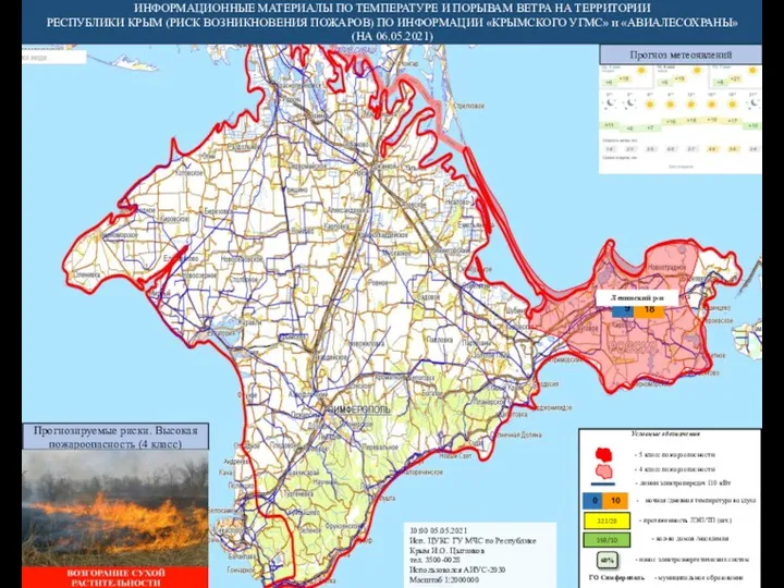 ИНФОРМАЦИОННЫЕ МАТЕРИАЛЫ ПО ТЕМПЕРАТУРЕ И ПОРЫВАМ ВЕТРА НА ТЕРРИТОРИИ РЕСПУБЛИКИ КРЫМ (РИСК