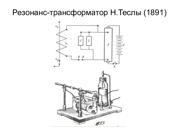 Резонанс-трансформатор Н.Теслы (1891)