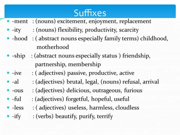 Suffixes