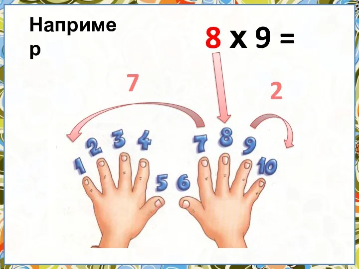 8 х 9 = 7 2 Например