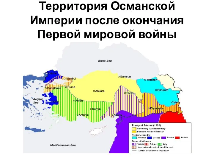 Территория Османской Империи после окончания Первой мировой войны