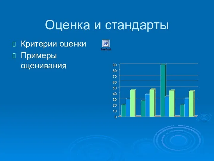 Оценка и стандарты Критерии оценки Примеры оценивания