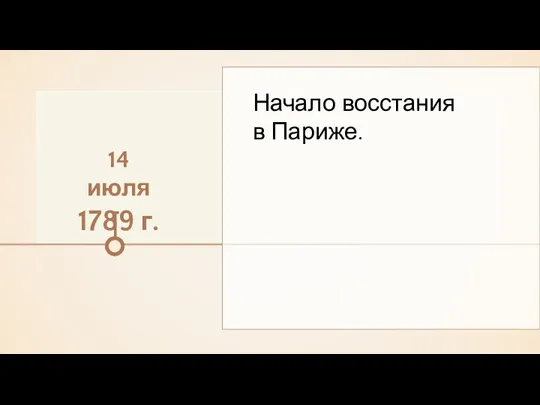 14 июля 1789 г. Начало восстания в Париже.