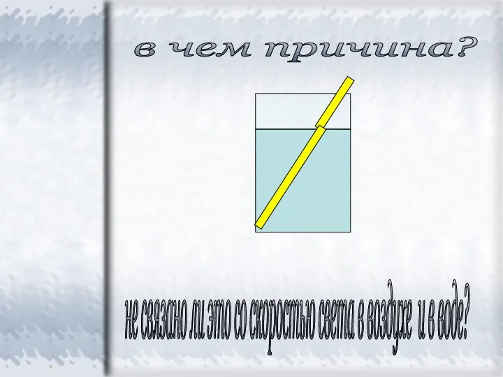 в чем причина? не связано ли это со скоростью света в воздухе и в воде?