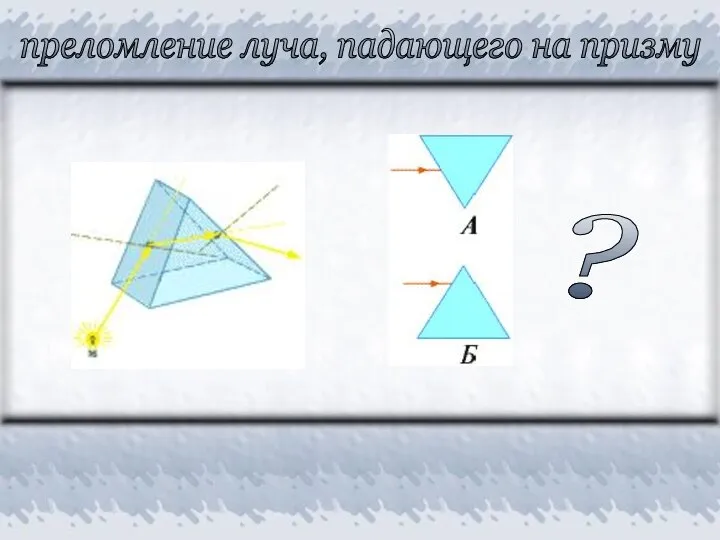 преломление луча, падающего на призму ?