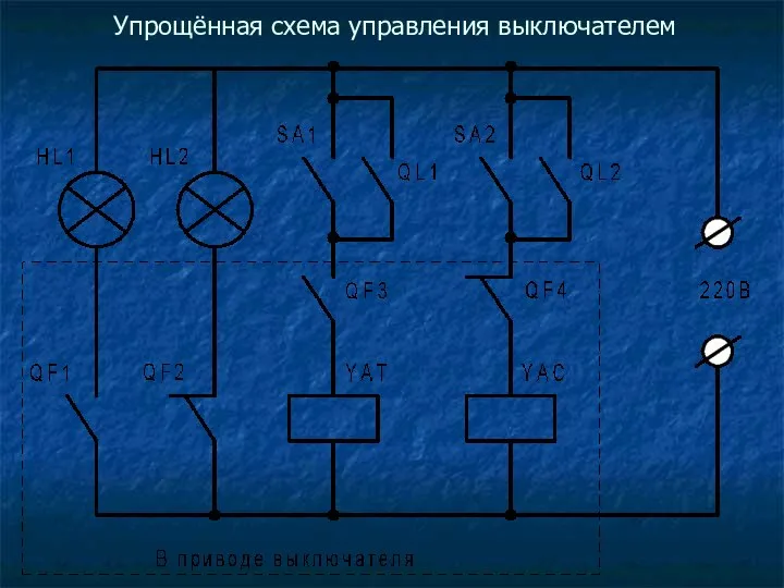 Упрощённая схема управления выключателем