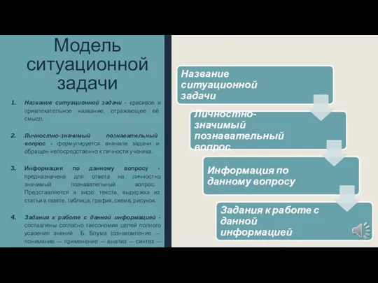 Модель ситуационной задачи Название ситуационной задачи - красивое и привлекательное название, отражающее