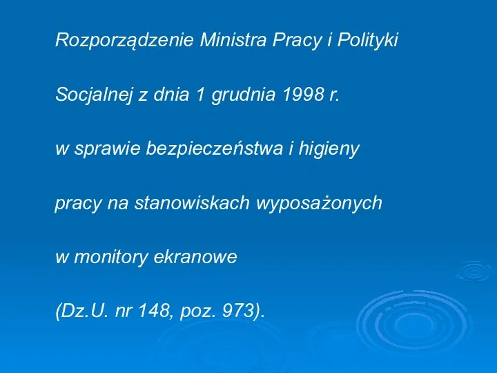 Rozporządzenie Ministra Pracy i Polityki Socjalnej z dnia 1 grudnia 1998 r.