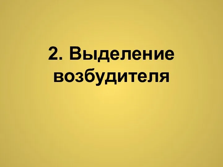 2. Выделение возбудителя