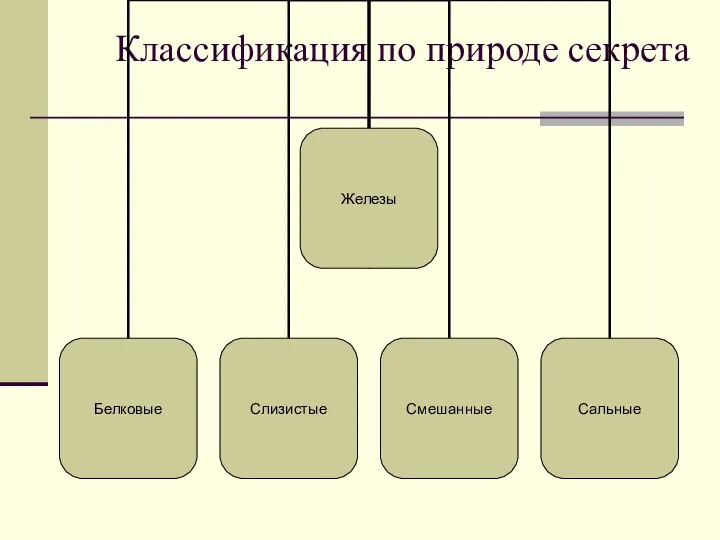 Классификация по природе секрета