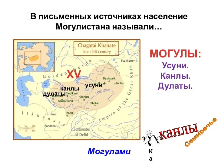 В письменных источниках население Могулистана называли… Могулами