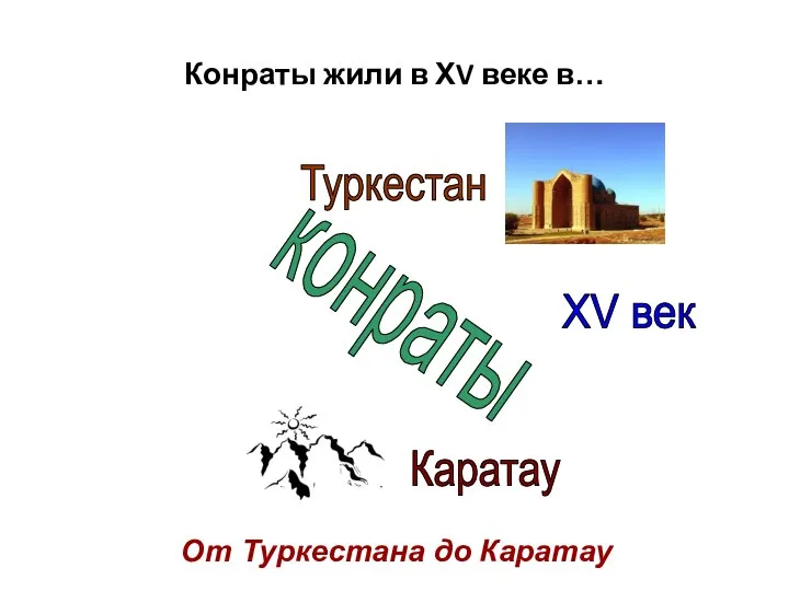 Конраты жили в ХV веке в… От Туркестана до Каратау конраты