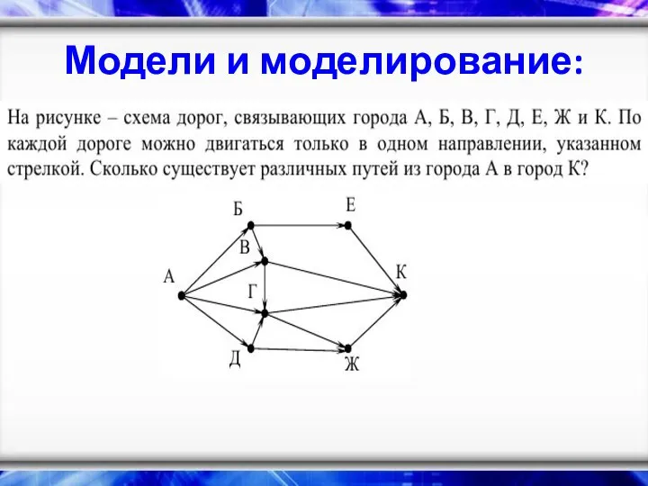 Модели и моделирование: