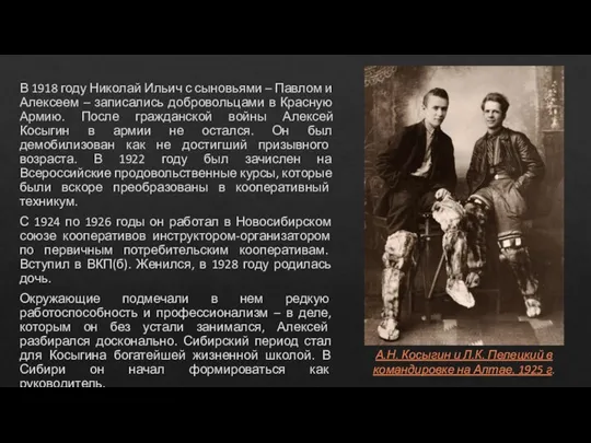 В 1918 году Николай Ильич с сыновьями – Павлом и Алексеем –