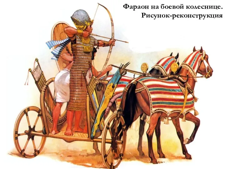 Фараон на боевой колеснице. Рисунок-реконструкция