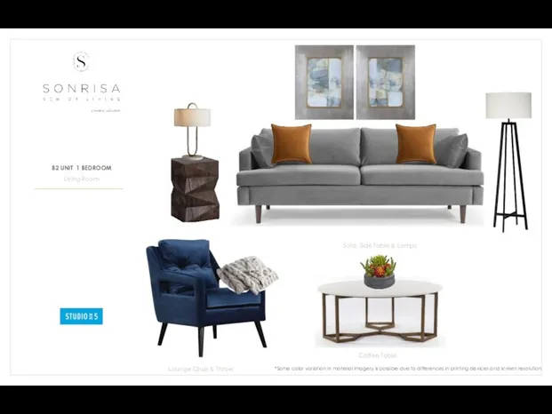 Living Room Sofa, Side Table & Lamps Lounge Chair & Throw Coffee