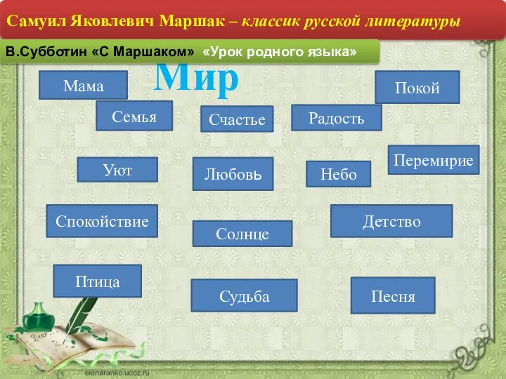 Мир Мама Семья Счастье Покой Радость Уют Любовь Небо Перемирие Спокойствие Солнце