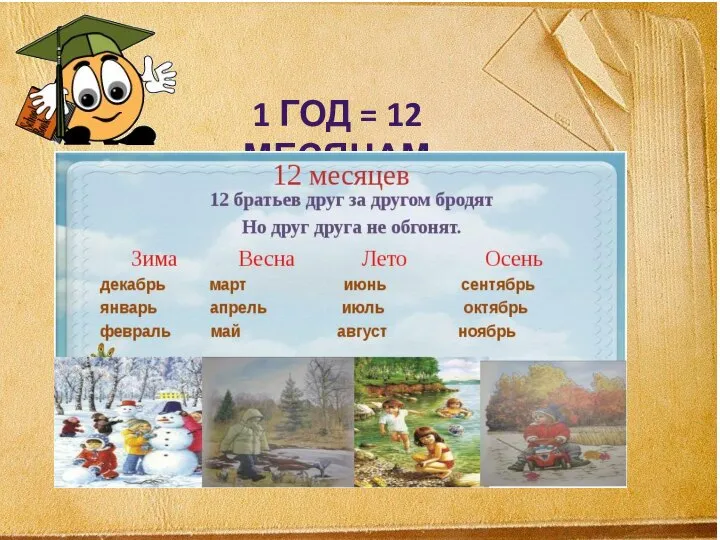 1 ГОД = 12 МЕСЯЦАМ