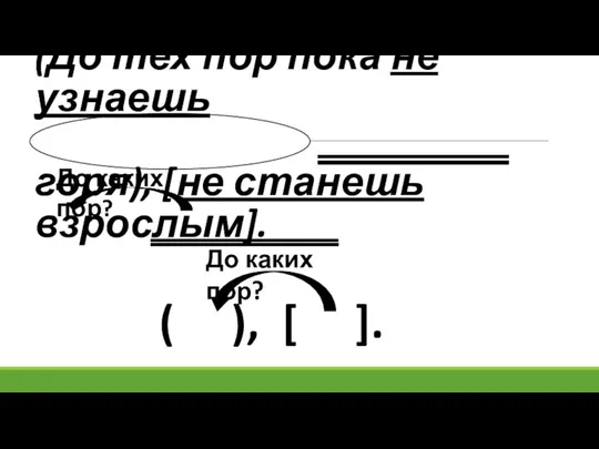 (До тех пор пока не узнаешь горя), [не станешь взрослым]. ( ),