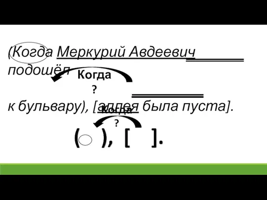 (Когда Меркурий Авдеевич подошёл к бульвару), [аллея была пуста]. Когда? Когда?