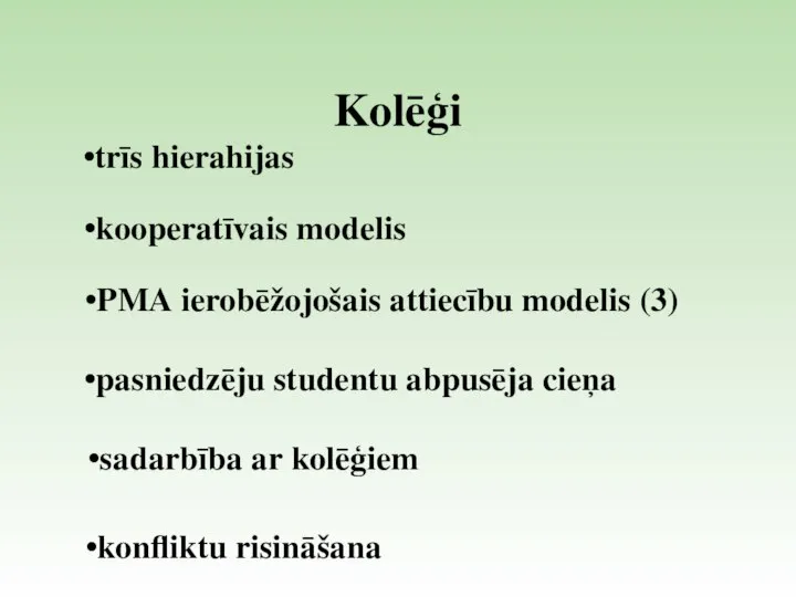 Kolēģi trīs hierahijas kooperatīvais modelis PMA ierobēžojošais attiecību modelis (3) pasniedzēju studentu