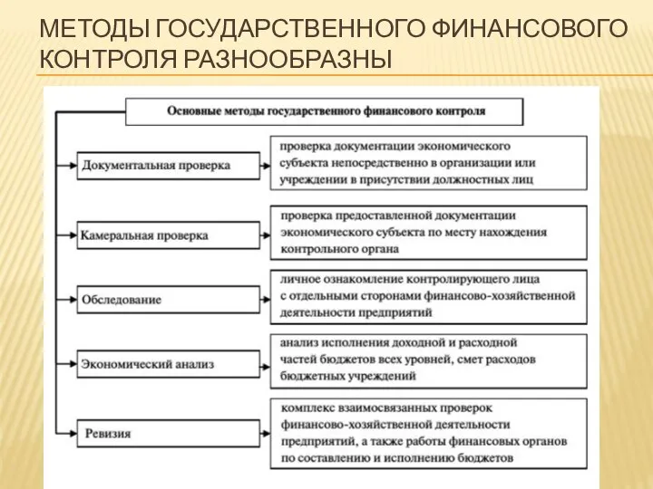 МЕТОДЫ ГОСУДАРСТВЕННОГО ФИНАНСОВОГО КОНТРОЛЯ РАЗНООБРАЗНЫ