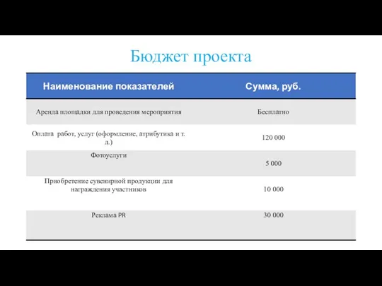 Бюджет проекта