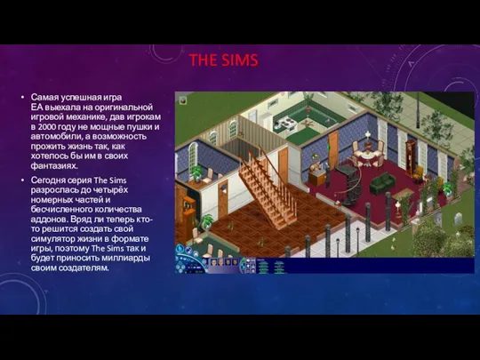 THE SIMS Самая успешная игра ЕА выехала на оригинальной игровой механике, дав