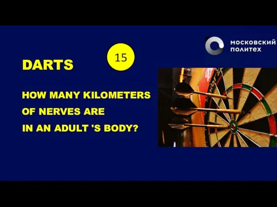 DARTS HOW MANY KILOMETERS OF NERVES ARE IN AN ADULT 'S BODY?