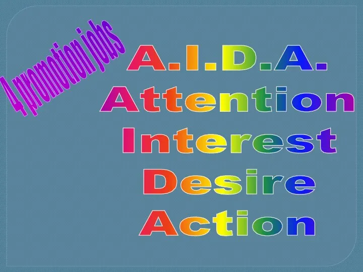 A.I.D.A. Attention Interest Desire Action 4 promotion jobs