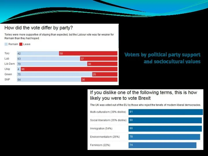 Voters by political party support and sociocultural values