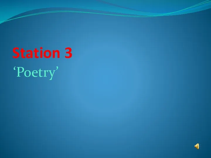 Station 3 ‘Poetry’