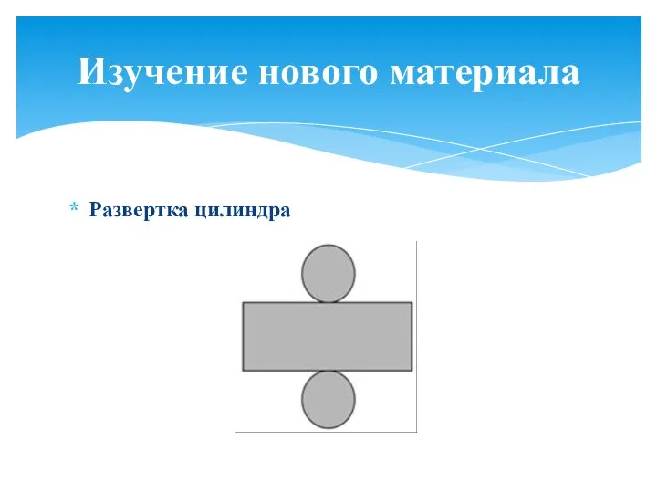 Развертка цилиндра Изучение нового материала