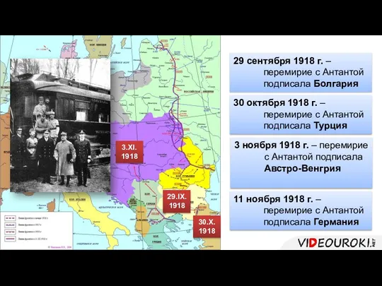 29.IX.1918 29 сентября 1918 г. – перемирие с Антантой подписала Болгария 30