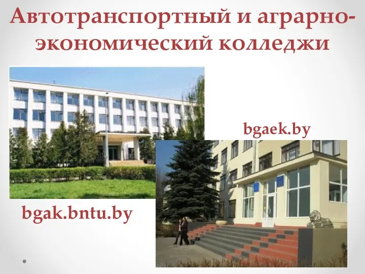 Автотранспортный и аграрно-экономический колледжи bgaek.by bgak.bntu.by