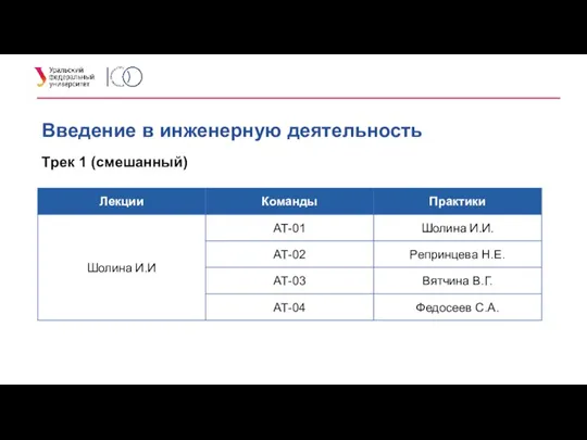 Введение в инженерную деятельность Трек 1 (смешанный)